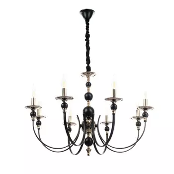 Люстра BayerLux «Венеция», 8хЕ14, 40 Вт, черно-золотой, 878797 см