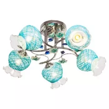 Люстра "Вернали" 5 ламп 40W E27 основание хром 54х54х28 см