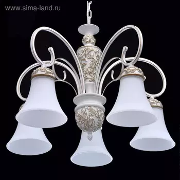 Люстра "Версаче" 5x60Вт E27 белый, золотой