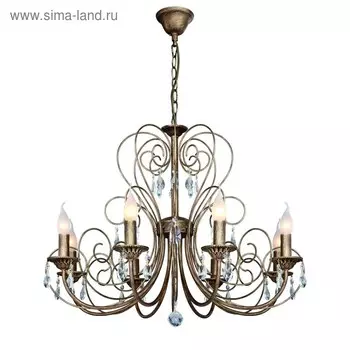 Люстра Versailles, 8x60Вт E14, цвет бронза