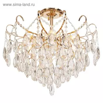 Люстра ЭкономСвет «Виена», 6х60Вт E27, золото 55х55х50