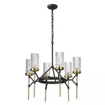 Люстра Vittoria, 6x60Вт E14, цвет чёрный, IP20