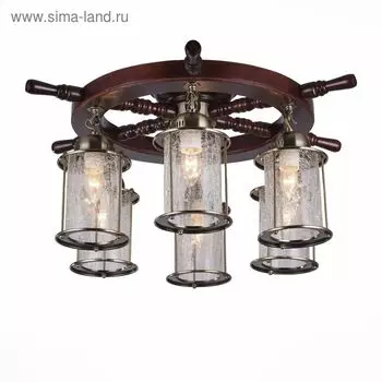 Люстра потолочная St Luce. SL150.302.06. Volantino. 6х40 Вт, E27, 70х70х30 см, цвет белый, коричневый