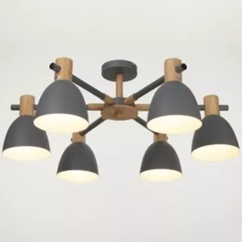 Люстра "Вуди" 6хE27 40Вт серый 72х72х32 см