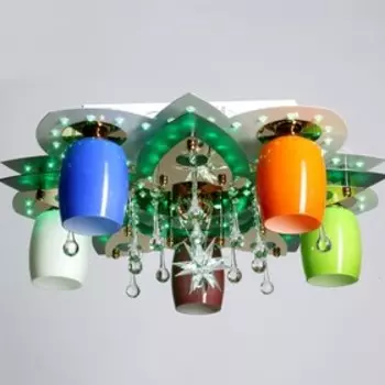 Люстра ЭкономСвет Waratah 5x40Вт E27 золото, белый 65x65x25см