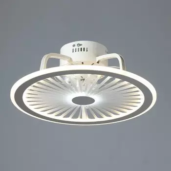 Люстра-вентилятор с ПДУ "Буря" LED 114Вт 3000-6000K белый d.48 см BayerLux