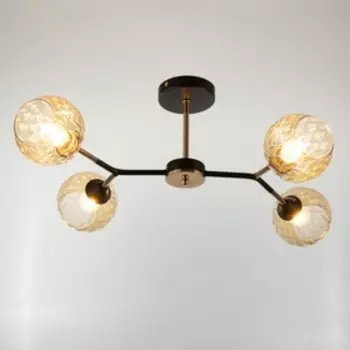 Люстра "Ямина" 4х60Вт Е27 черный+золото 66х43х31см