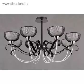 Люстра "Ямуна" 8x40Вт Е14 хром, черный 78x78x48см