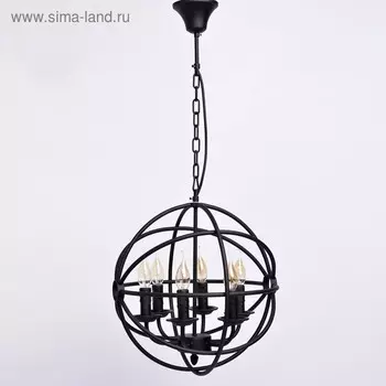 Люстра "Замок", 6x60Вт E14, цвет чёрный