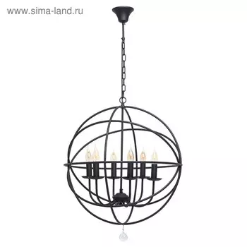 Люстра "Замок", 6x60Вт E14, цвет чёрный