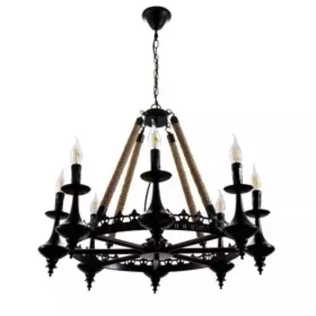 Люстра "Замок" 8хЕ14 40Вт черный 83х83х70-110см BayerLux