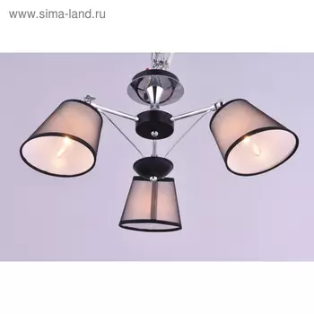 Люстра "Журуа" 3x40Вт Е14 хром, черный 60x60x24см