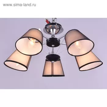 Люстра "Журуа" 5x40Вт Е14 хром, черный 60x60x24см