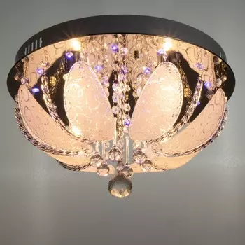 Люстра "Зодиак" 4х60Вт Е27 LED подсветка хром 40х40см