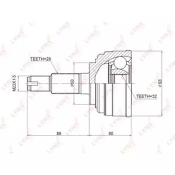 LYNXauto CO3401 ШРУС наружный | перед прав/лев |