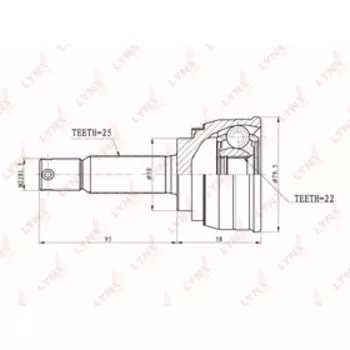 LYNXauto CO3600 ШРУС наружный | перед прав/лев |