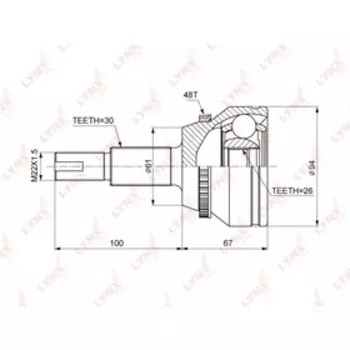 LYNXauto CO3692A ШРУС наружный | перед прав/лев |