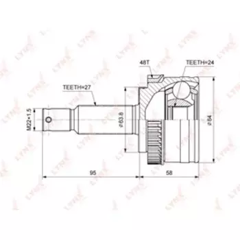 LYNXauto CO3866A ШРУС наружный | перед |