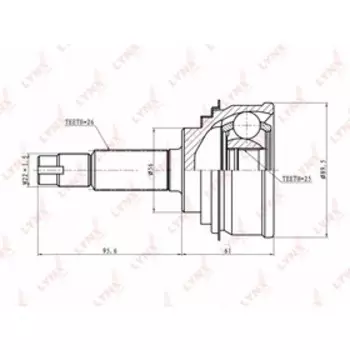 LYNXauto CO7512 ШРУС наружный | перед прав/лев |