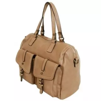 Сумка саквояж, отдел на молнии, цвет коричневый 30х23х12см