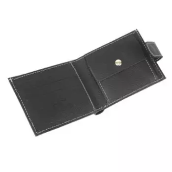 M-51 Портмоне на кнопке, отдел для карт(3)/монет/купюр, цвет черный каскад 9х11,5х1,5см