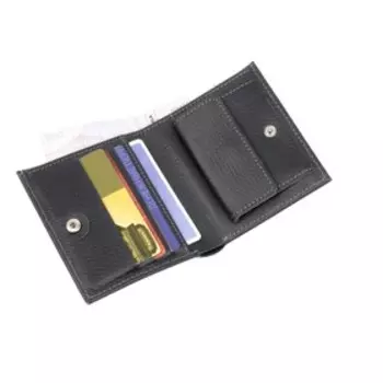 M-609 Портмоне на кнопке, отдел для карт(4)/монет/купюр, цвет т.корич. пулап 10,5х9,5х1,5см 908673