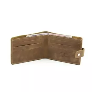M-951 Портмоне на кнопке, отдел дя карт(4)/монет/купюр, цвет коричневый пулап 11,5х9х1,2см