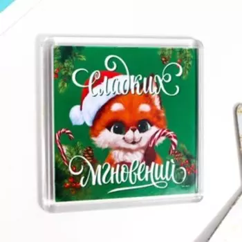 Магнит акрил "Лисёнок" 5,7х5,7 см