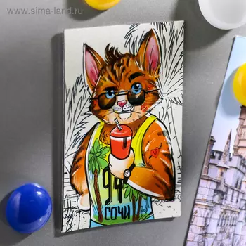 Магнит двусторонний «Сочи. Крутой кот»