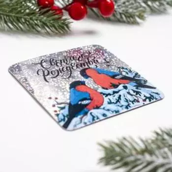 Магнит голографический «Снегири»