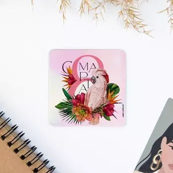 Магнит на холодильник «Попугай. 8 Марта», голография, 77 см