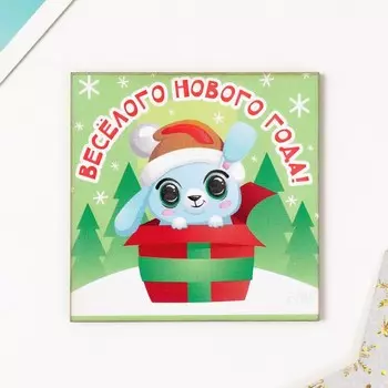 Магнит "Кролик весёлый" 7х7 см