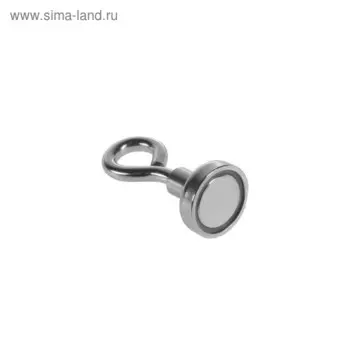 Магнит неодимовый с петлёй для авто, d 16 мм, сцепление 6 кг