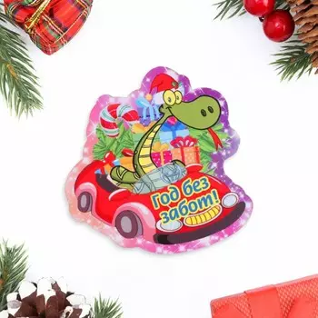 Магнит на холодильник «Змея новогодняя. Год без забот!»