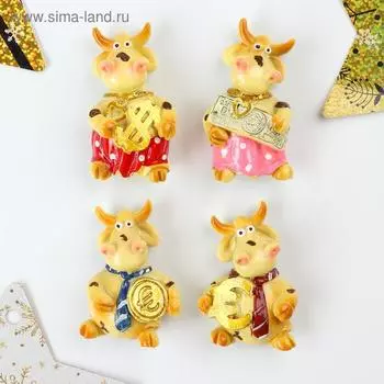 Магнит полистоун "Бычок солидный" МИКС 6х3 см