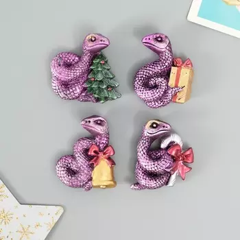 Магнит на холодильник «Новогодняя змейка», полистоун, 61.55 см, МИКС