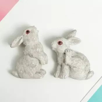 Магнит полистоун "Серенький зайчик" МИКС 1,5х3,8х6,6 см