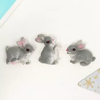 Магнит полистоун "Серый зайчик" МИКС 3,5х2,6 см