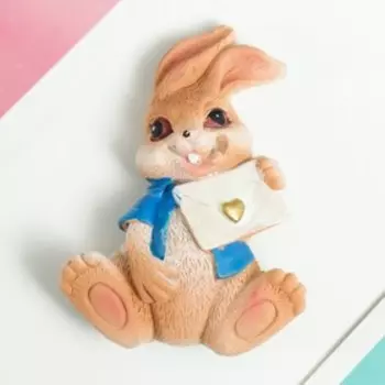 Магнит полистоун "Влюблённый зайчик" МИКС 5х1,5х7 см