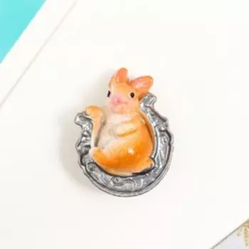 Магнит полистоун "Зайчик в подкове" МИКС 3,3х2,4 см