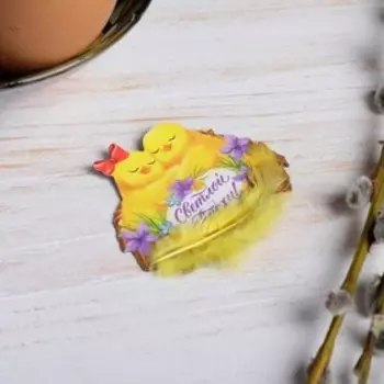 Магнит с доп.элементом «Цыплята в гнезде»