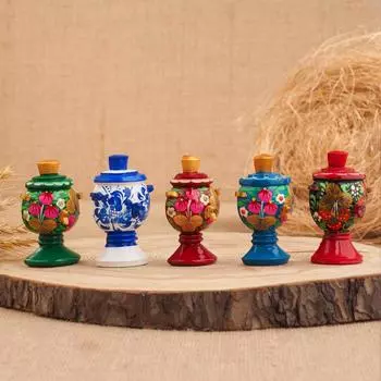 Магнит "Самовар", 8х4,5 см, ручная роспись, микс