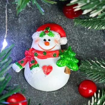 Магнит "Снеговик с ёлочкой" 5х5,5х1,5см