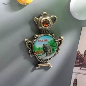 Магнит в форме самовара «Пермь. Мишка»