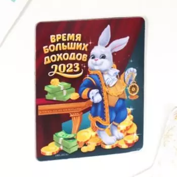 Магнит винил "Кролик. Больших доходов" 6х7 см