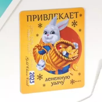 Магнит винил "Кролик. Денежной удачи" 6х7 см