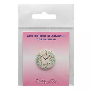 Магнитная игольница «Часы», размер 25x3 мм