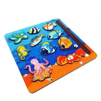 Магнитная игра «Нескучная рыбалка» 10 деталей