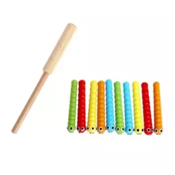 Магнитная рыбалка «Удочка и червяки», 10 червячкрв, удочка