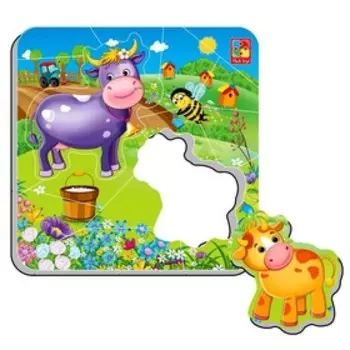Магнитные пазлы «Корова и телёнок»